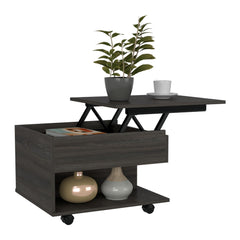 Utopia Lift Top Coffee Table, Casters, One Shelf -Espresso