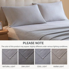 4-Piece Queen 100% Cotton Printed Sheet Set,Snowflake