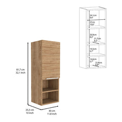 Display Cabinet Hazelton, Two Interior Shelves, Pine Finish