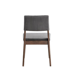 Athena Gray Corduroy & Walnut Finish Side Chair (Set of 2)