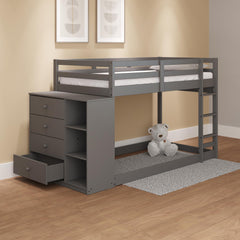 Uranus Gray Finish Twin/Twin Bunk Bed W/4 Drawers & 3 Compartments