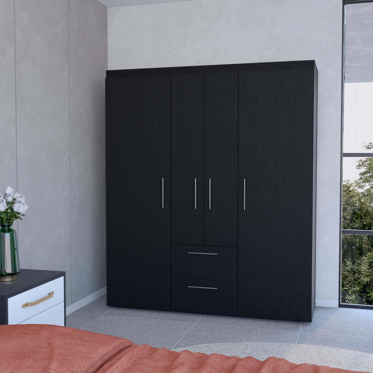 Wenge All-In-One 2-Door Armoire