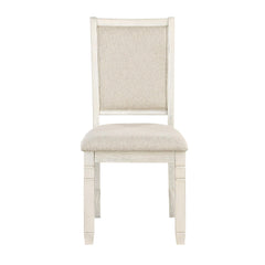 Dionysus 24 Inch Side Dining Chairs Set of 2, Curved Back, Beige Polyester Cushioned Seat