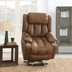 Venus Brown Leather Aire Power Motion Recliner with Lift, Heating & Massage Function
