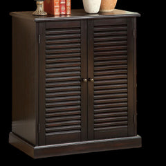 Modern Transitional Design 1pc Shoe Cabinet Espresso Finish Adjustable Shelves Louver Design Doors Home Furniture Shoe Rack