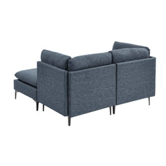 Linen Upholstered Modular Sectional with Metal Legs
