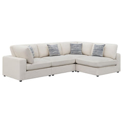 Hephaestus Beige 4-piece Upholstered Sectional with Reversible Cushions