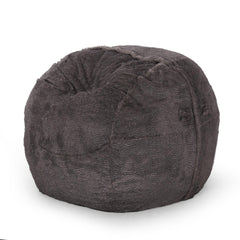 Rhapsody Modern 5 Foot Faux Fur Cozy Bean Bag, Brown/Beige