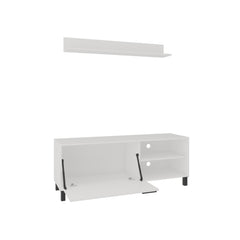 Hercules Tv Stand Two Doors, Open Shelves andSpacious Top Surface, Modern Entertainment Unit