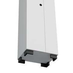 Saga Broom Cabinet Double-Door Design with Inner Shelves and Side Hangers, White