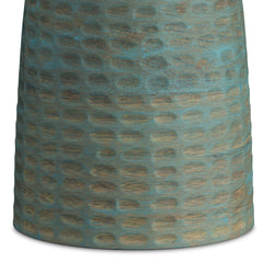 Comet 13 inch Solid Mango Accent Table in Teal Wash