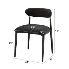 Aphrodite Black Fabric & Black Finish Side Chair (Set of 2)