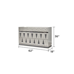 Vista Modern & Contemporary Style 6- Drawer Dresser Made with Wood and Gold Accents in River Sand Grey