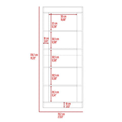 Waltz Bookcase, Vertical Design, Five Shelves -Black