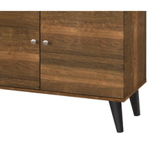 Tale TV Stand for TVs up to 63", with 2 Storage Shelves& 1 Cabinet, Modern Entertainment Centre for TV in Living Room in Brown