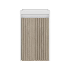 Summit Wall-Mounted Bathroom Vanity and Cabinet with Resin Sink, Compact Bathroom Storage Cabinet with One Door and 2 Interior Shelves