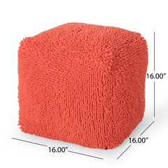 Sonata Square Pouf, Coral