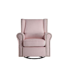Planet Pink Fabric Glider Chair with Swivel