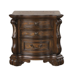 Traditional Style 1pc Nightstand Ball Bearing Glide Extended Corbels French And English Dovetail Drawers USB Port Dark Brown Finish Bedroom Furniture