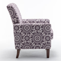 Haven Polyester Blend Armchair, Solid Birch Wood Frame with Brown Tapered Legs, Foam Padded Accent Chair with Trim Detail for Living Room Office