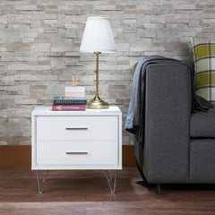 Chronicle White Finish Accent Table