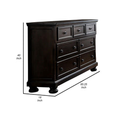 Armageddon Transitional Style Dressing Table With Hidden Drawers, Dark Brown