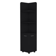 Nova 62" Tall Double Door Corner Linen Cabinet with Four Shelves