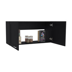 Olympus Wall Cabinet, Double Door, Wide, One Shelf, Kitchen, Storage Cabinet, Black