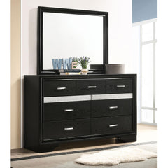 Pulsar Black 7-drawer Dresser with Mirror