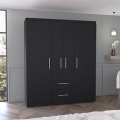 Planet Wardrobe, Multi-Section Storage with Hanging Rods, Shelves, and 2 Drawers
