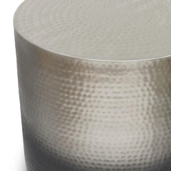 Rhea Metal Side Table in Silver Ombre