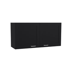 Olympus Wall Cabinet, Double Door, Wide, One Shelf, Kitchen, Storage Cabinet, Black