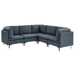 Linen Upholstered Modular Sectional with Metal Legs