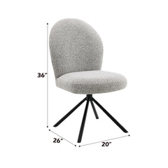 Nebula Gray Boucle Side Chair with Swivel (Set of 2)