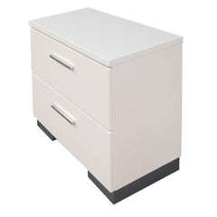 Theseus White & Chrome Leg Finish Nightstand