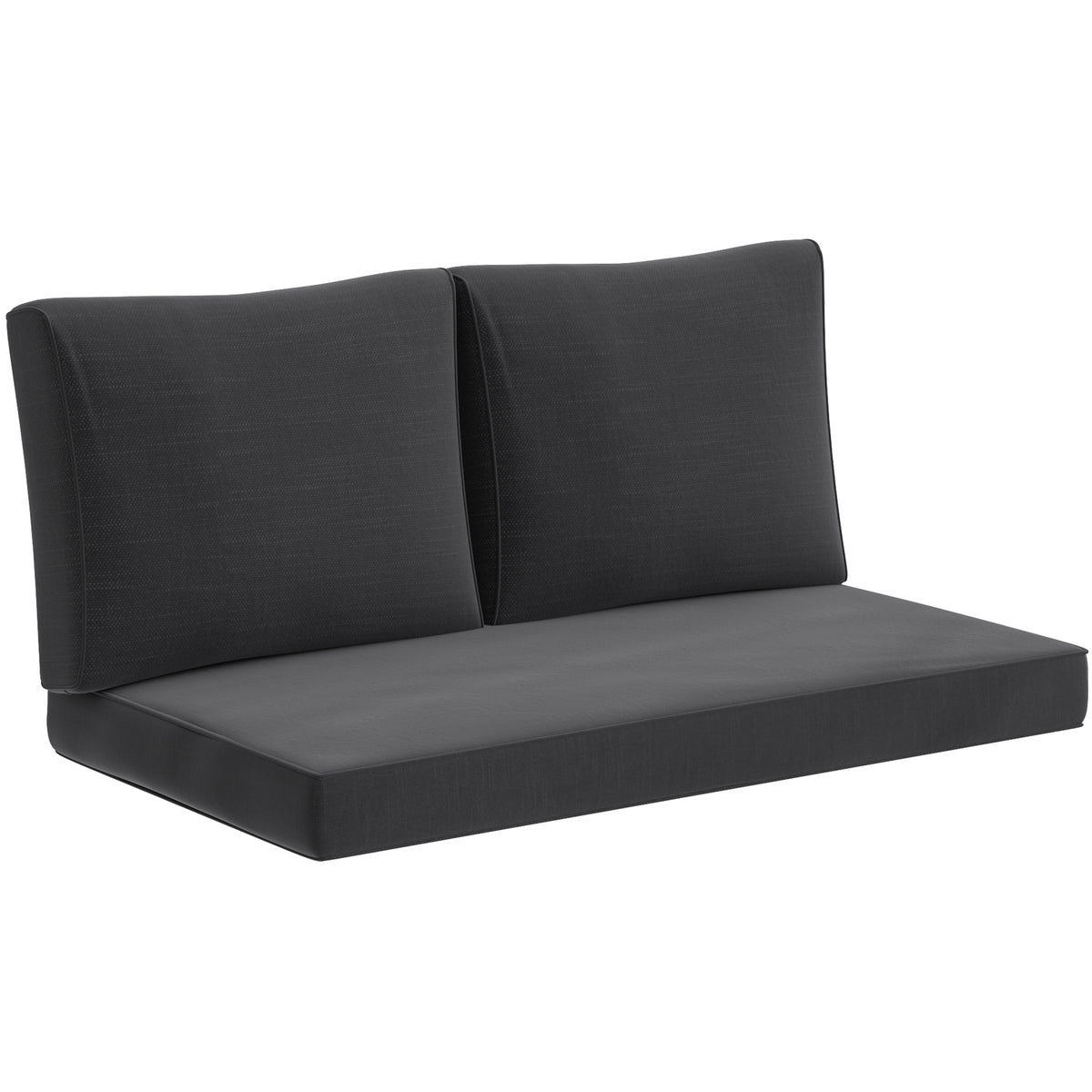 2 Seat Patio Furniture Cushions, Thick Outdoor Loveseat Cushion Set with Removable Cover, 46x26x5 in, Black
