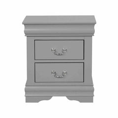 Gray Finish Nightstand 1pc Bracket Legs Dovetail Drawers Hanging Handles Transitional White Finish Bedroom Furniture