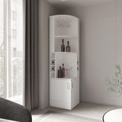Star Being Corner Bar Cabinet, Glass Rack, Double Door Cabinet, Eight Built-In Wine Rack, White