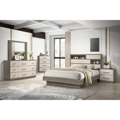 Perseus Modern Style 4-Drawer Chest Made with Wood in Beige & Brown