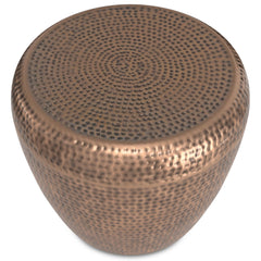 Hera 22 inch Wide Metal Side Table in Antique Copper