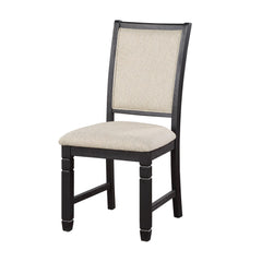 Dionysus 24 Inch Side Dining Chairs Set of 2, Cushioned Seat, Curved Back, Black, Beige
