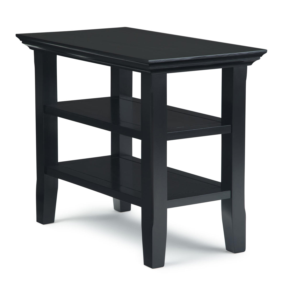 Eternity Solid Wood Narrow Side Table in Black