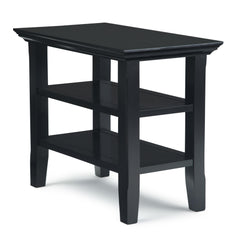 Eternity Solid Wood Narrow Side Table in Black