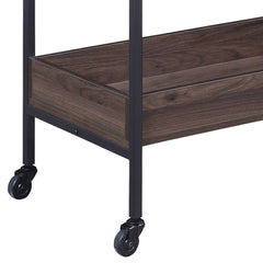 Planet Walnut & Black Finish Serving Cart