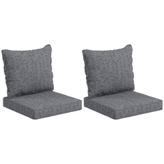Patio Chair Cushions Set of 2 with Seat & Backrest, Fade Resistant Seat Replacement Cushion Set, Gray