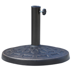 26lbs Heavy Duty Umbrella Base, 17" Umbrella Stand Outdoor Base with Decorative Pattern, for Patio, Outdoor, Swimming Pool, Bronze