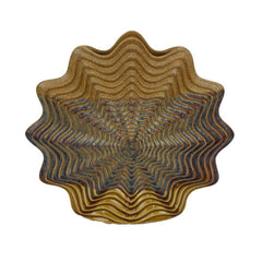 Aura Vase, Brown, Gray Ceramic, Unique Radial Rosette, 16 Inch