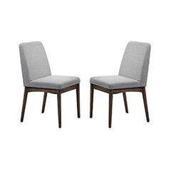 Mid-Century Style Dining Chairs 2pcs Set Solid wood Fabric Upholstered Cushion Chair