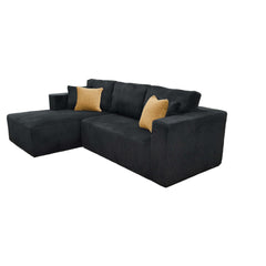 Full Compressed Corduroy Upholstered Sectional - No Assembly Needed