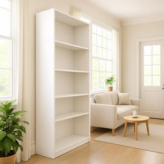 5-Tier Bookshelves Storage Cabinet White